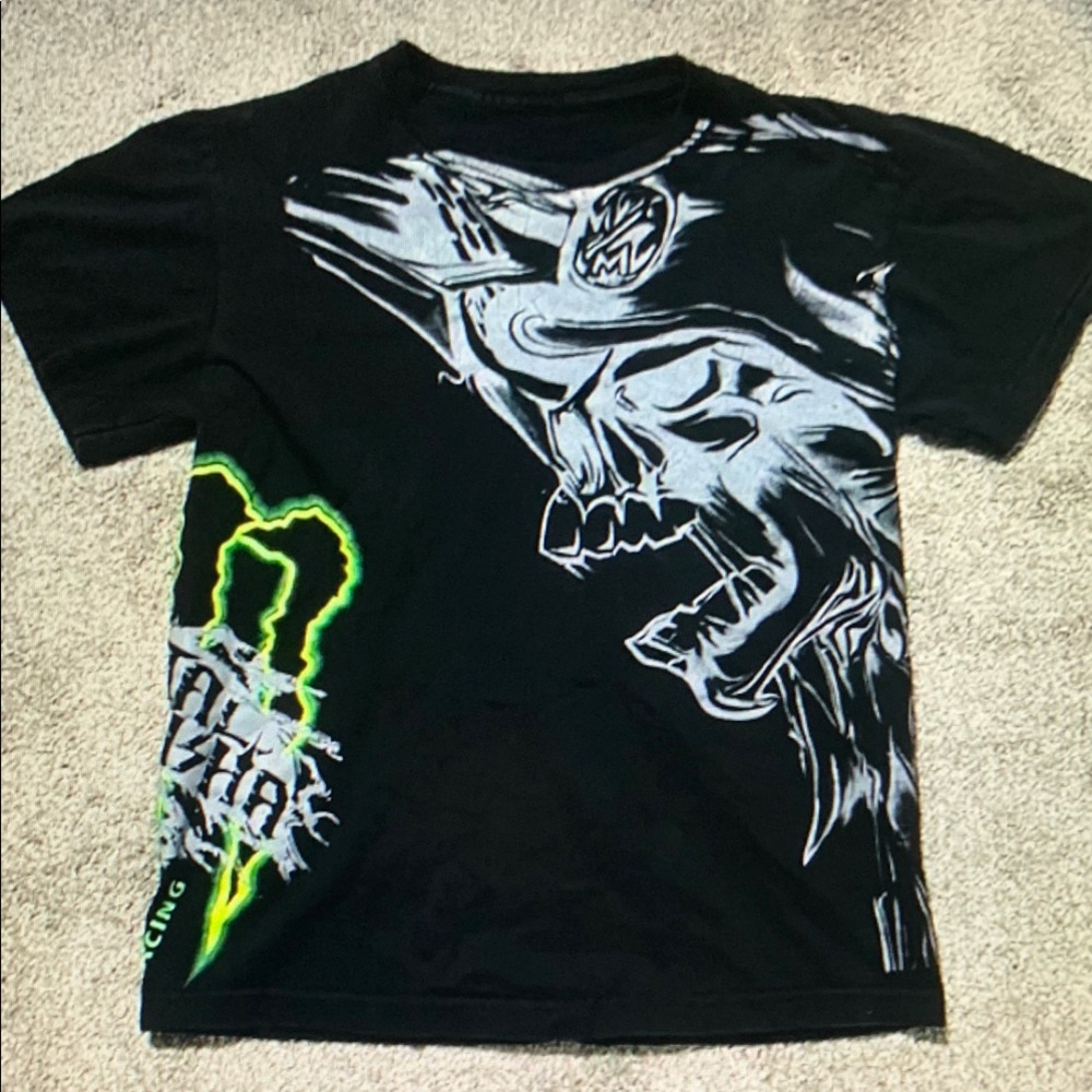 Black Short Sleeve Tee with Dynamic Graphic Design